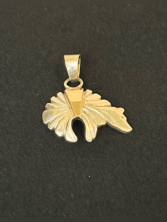 Jewelry - VINTAGE EH ERVIN HOSKIE 14K GOLD & STERLING SILVER NAVAJO FETISH BEAR PENDANT